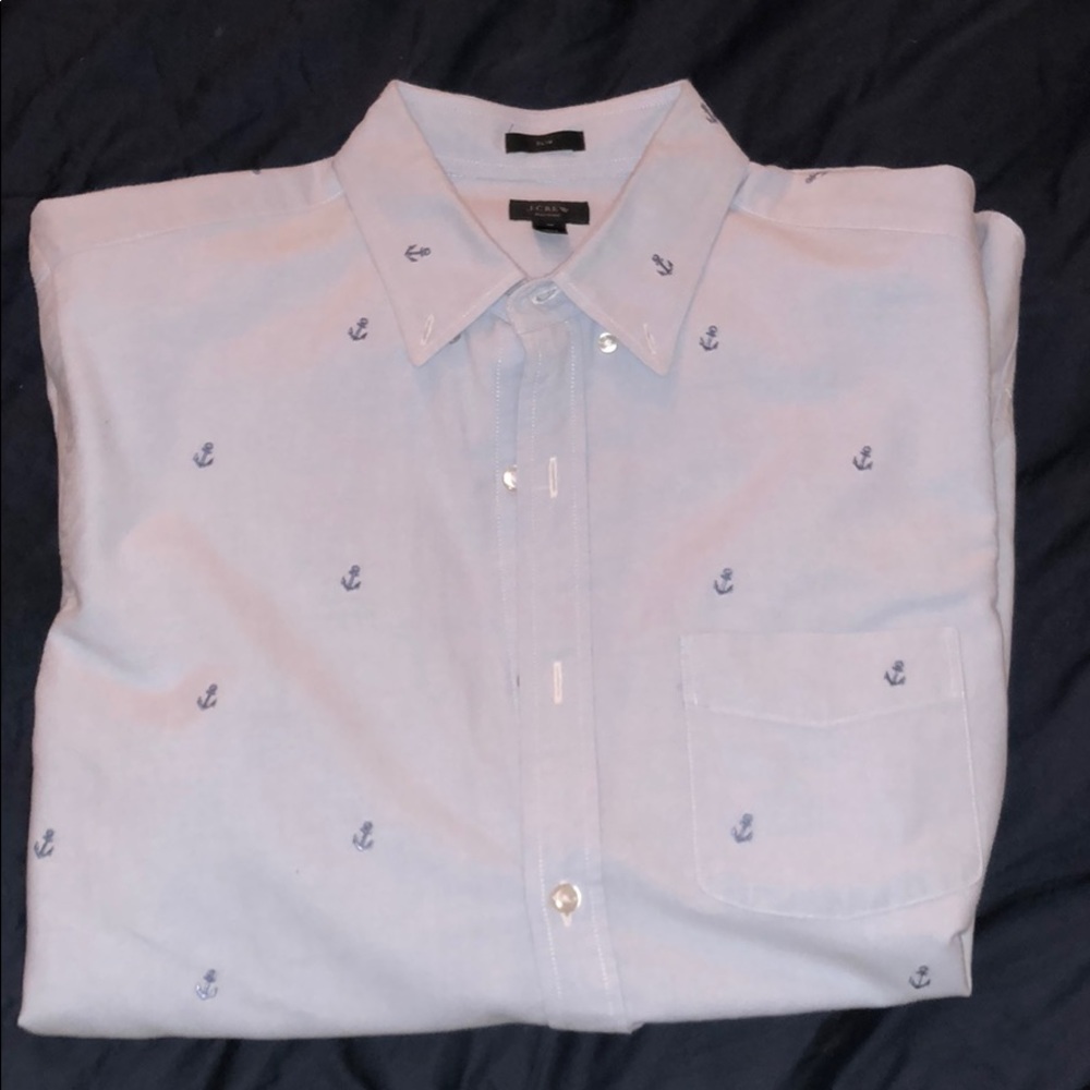 Light blue anchor button up
